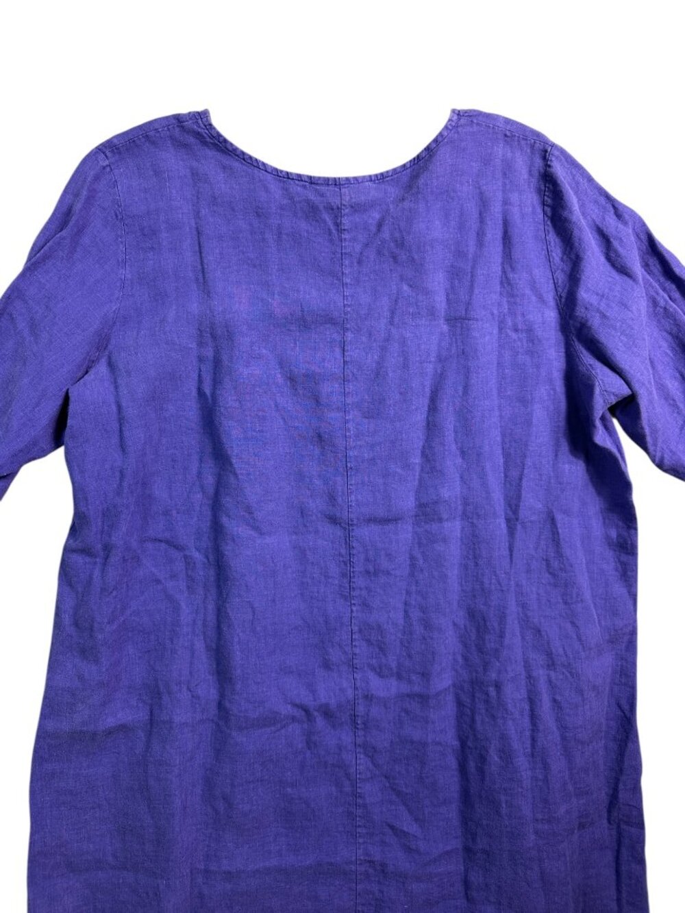 Bryn Walker 100% Linen Purple Ruffle Hem Tunic Dress Large Lagenlook - Picture 5 of 16